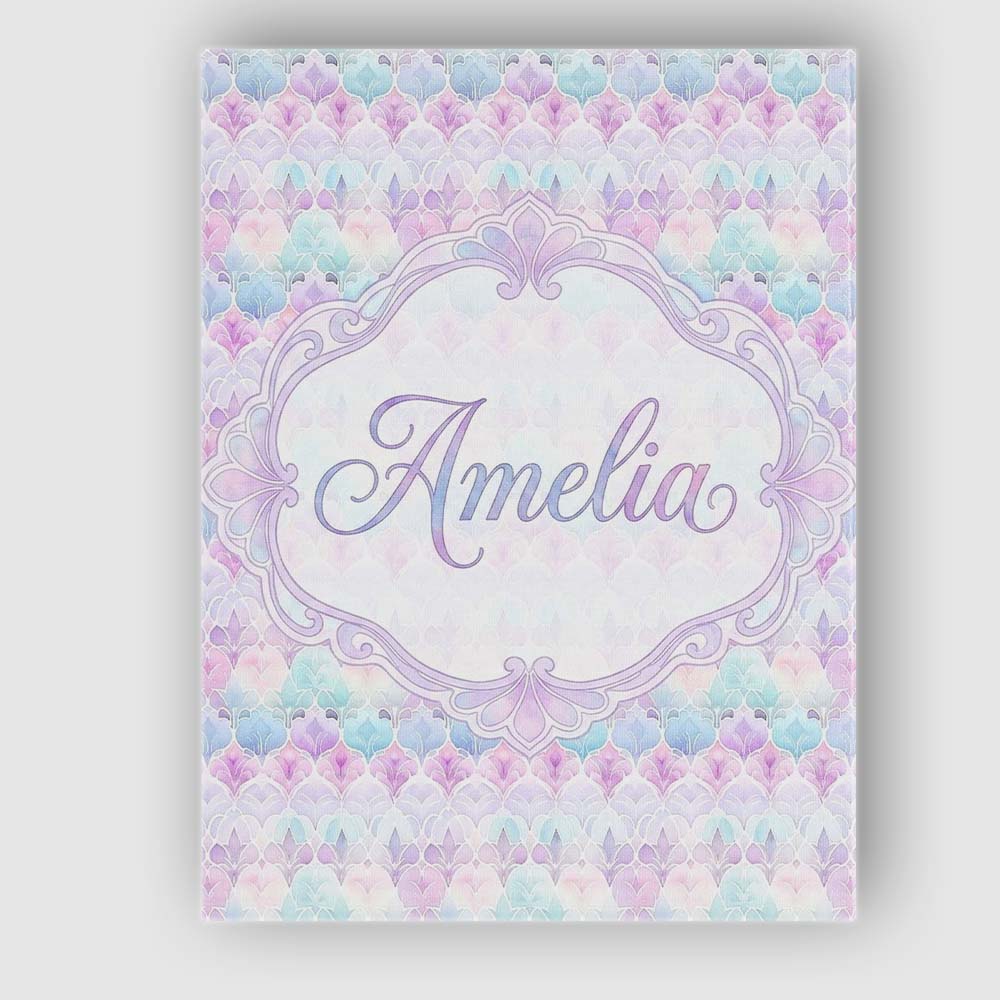 Personalised Name Pastel Deco Floral Custom Contemporary Display Elegant Feature Canvas Wall Art Print Decor Picture Ready to Hang