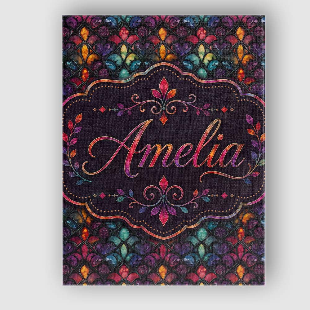 Personalised Name Rich Jewel Tone Abstract Custom Unique Gift Idea Elegant Feature Canvas Wall Art Print Decor Picture Ready to Hang