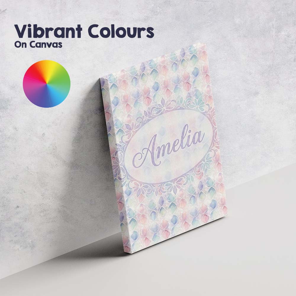 Personalised Name Soft Pastel Geometric Custom Modern Room Accent Elegant Feature Canvas Wall Art Print Decor Picture Ready to Hang
