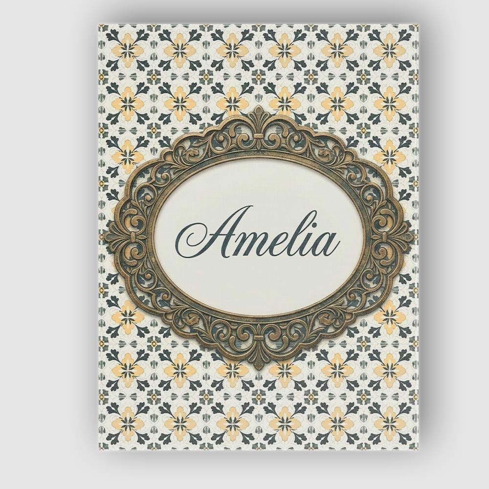 Personalised Name Stylish Black Gold Floral Custom Bespoke Interior Contemporary Canvas Wall Art Print Decor Picture Ready to Hang