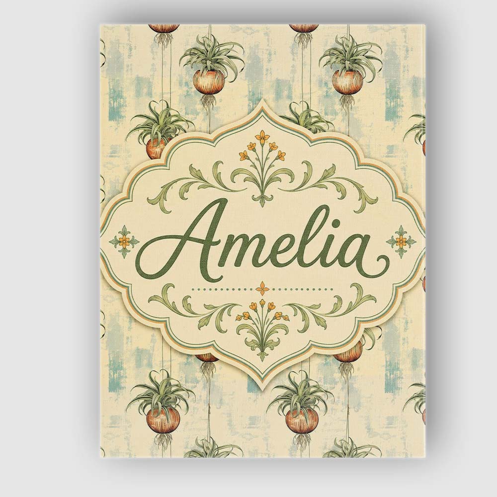 Personalised Name Rustic Hanging Plant Pots Custom Bespoke Interior Contemporary Canvas Wall Art Print Decor Picture Ready to Hang