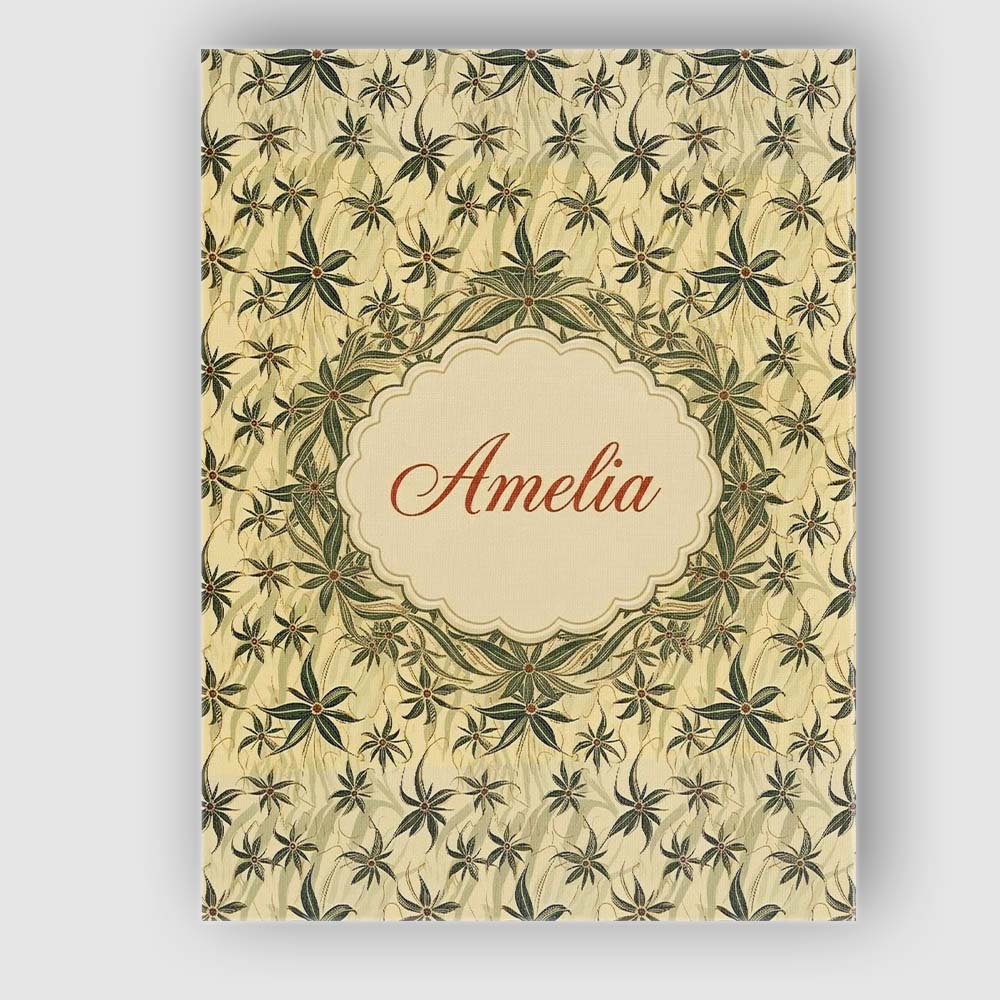 Personalised Name Delicate Beige Floral Custom Modern Room Accent Elegant Feature Canvas Wall Art Print Decor Picture Ready to Hang