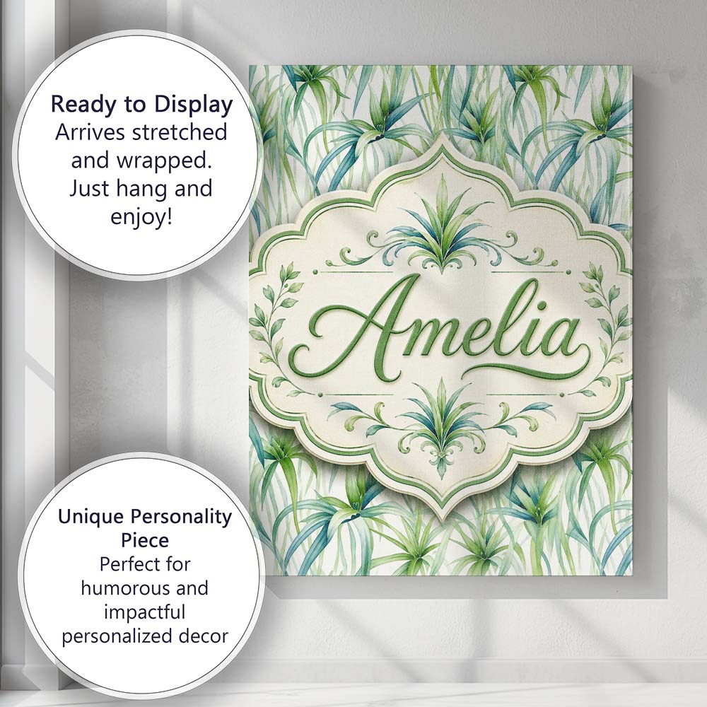 Personalised Name Fresh Tropical Spider Custom Modern Room Accent Elegant Feature Canvas Wall Art Print Decor Picture Ready to Hang