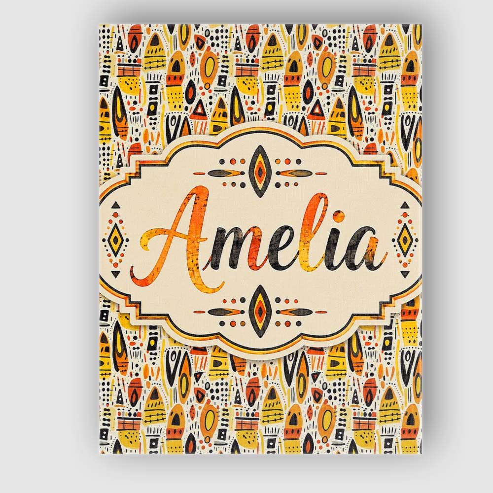 Personalised Name Bold Abstract Shapes Custom Modern Room Accent Elegant Feature Canvas Wall Art Print Decor Picture Ready to Hang