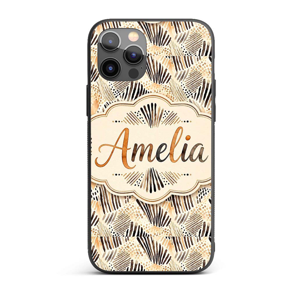 Modern Brush Stroke Neutral Abstract Seamless Custom Name Protective Phone Case Mobile Cover Durable Everyday Smartphone Shock Resistant
