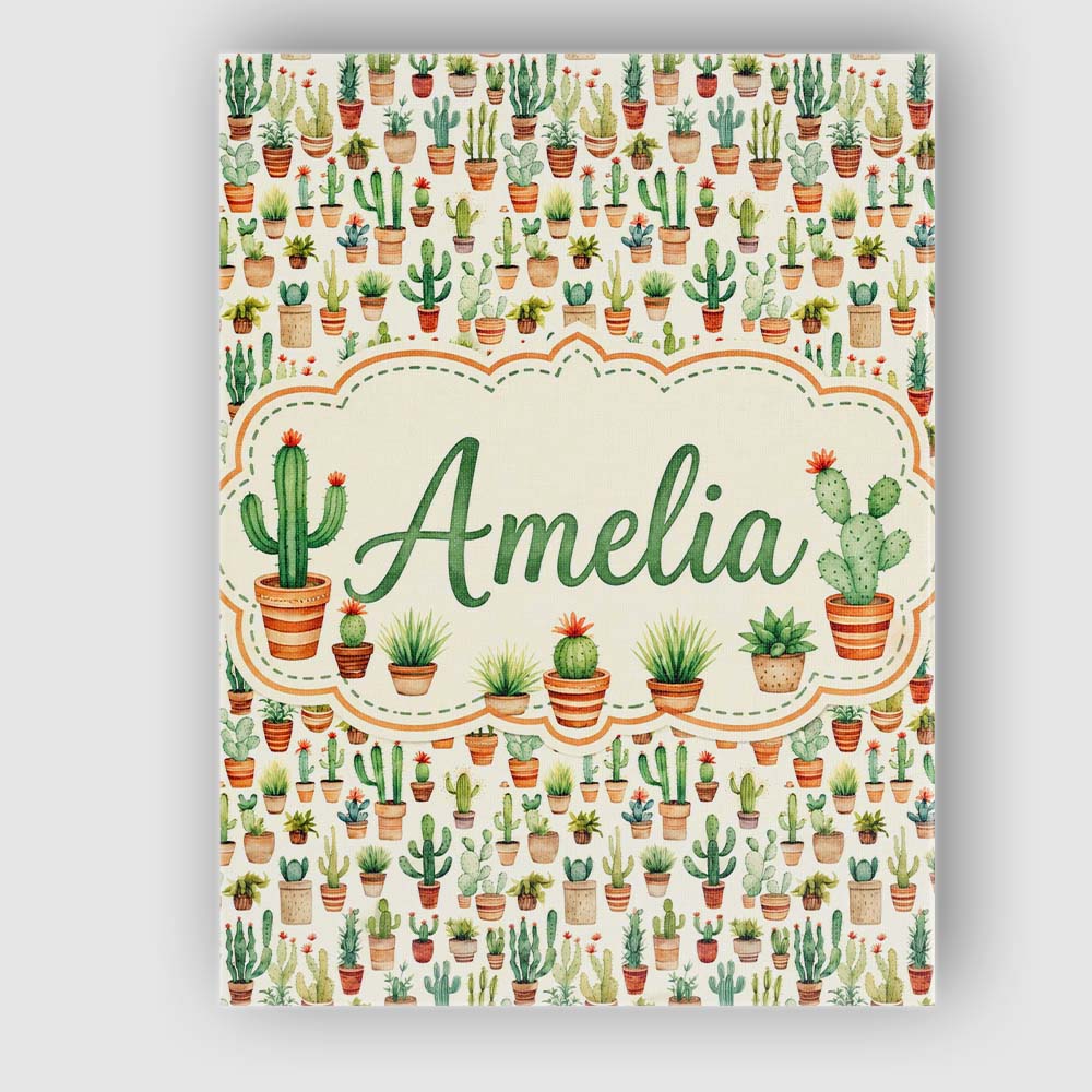 Personalised Name Rustic Desert Potted Custom Modern Room Accent Elegant Feature Canvas Wall Art Print Decor Picture Ready to Hang