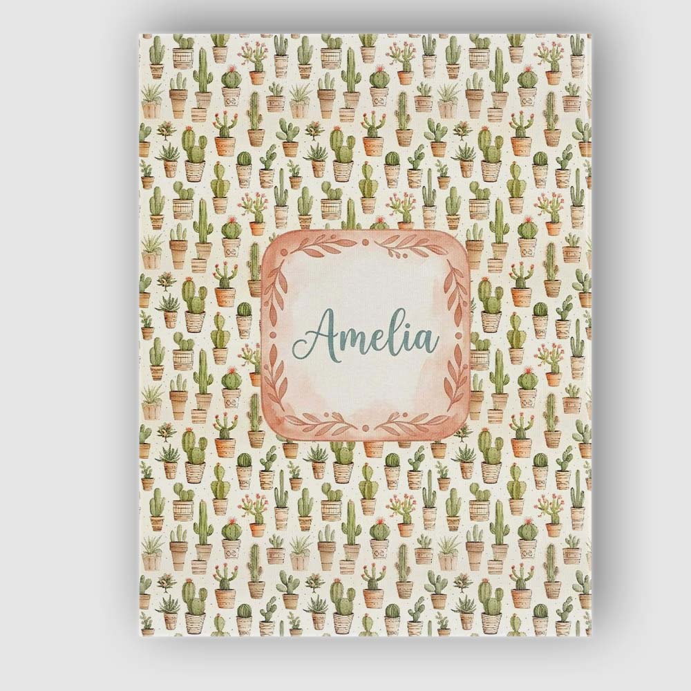 Personalised Name Neutral Tone Potted Custom Modern Room Accent Creative Decorator Style Canvas Wall Art Print Decor Picture Ready to Hang