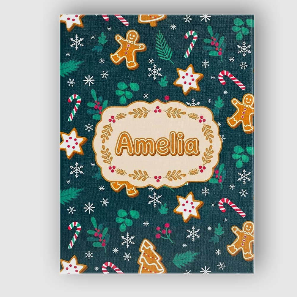 Personalised Name Cute Gingerbread Candy Custom Unique Gift Idea Elegant Feature Canvas Wall Art Print Decor Picture Ready to Hang