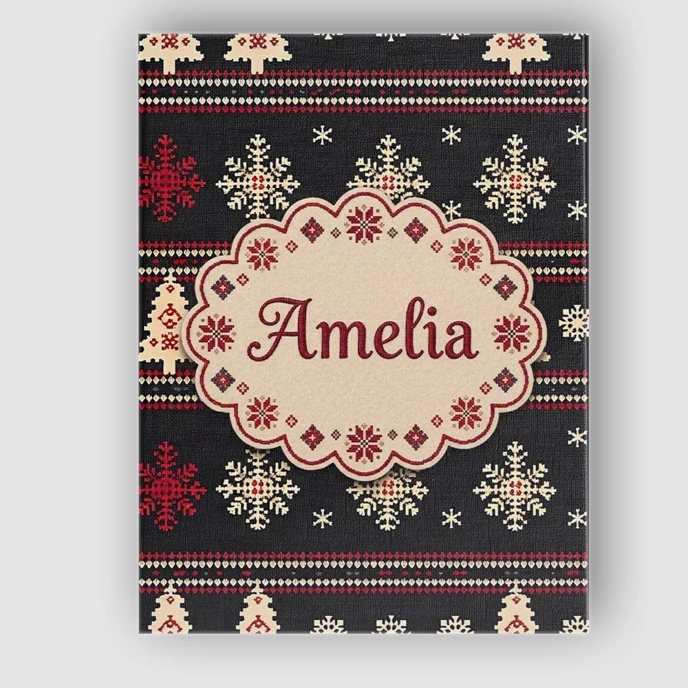 Personalised Name Cute Nordic Snowflake Custom Modern Room Accent Elegant Feature Canvas Wall Art Print Decor Picture Ready to Hang