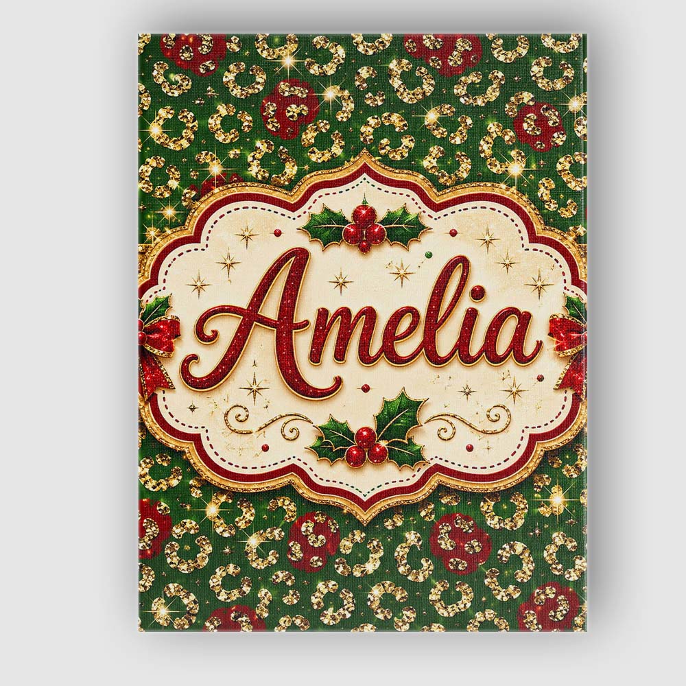 Personalised Name Gold Leopard Custom Premium Decorative Design Creative Decorator Style Canvas Wall Art Print Decor Picture Ready to Hang