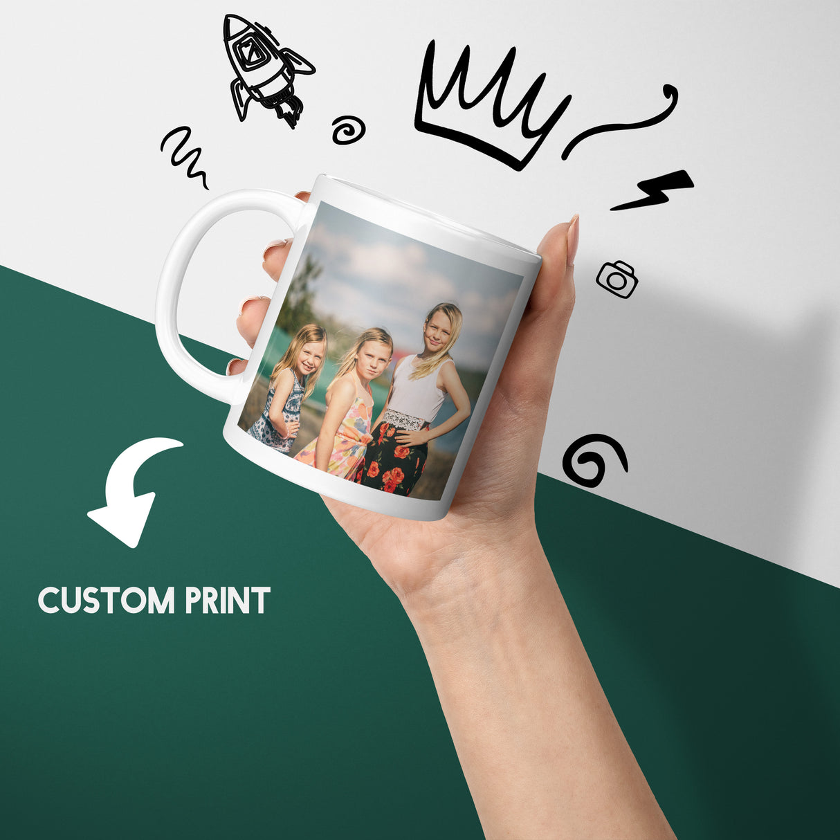 Personalised Upload Your Own Photos Custom Text Coffee Cup Tea Mug Gift Him Her