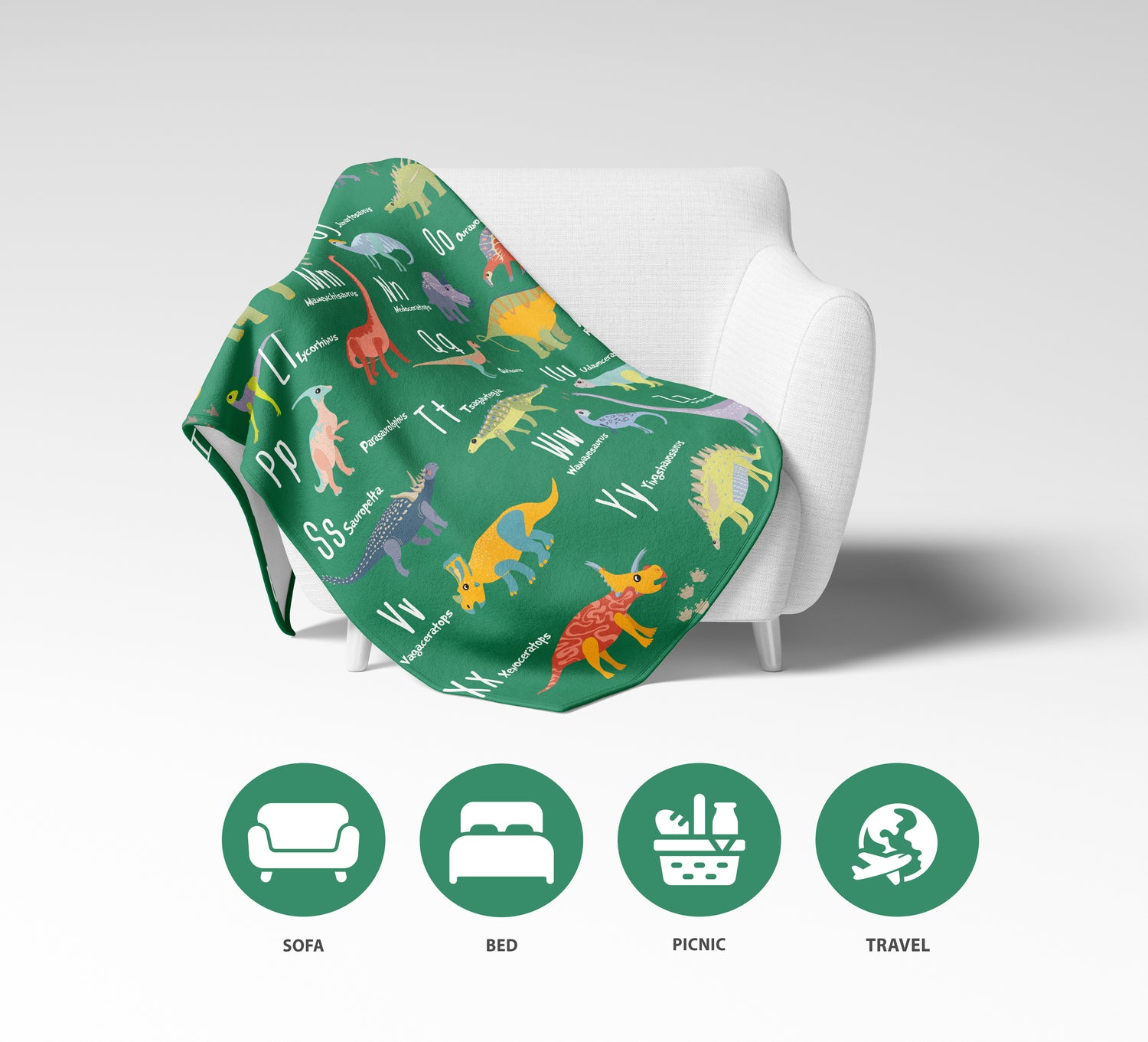 Dinosaur Alphabet Blanket