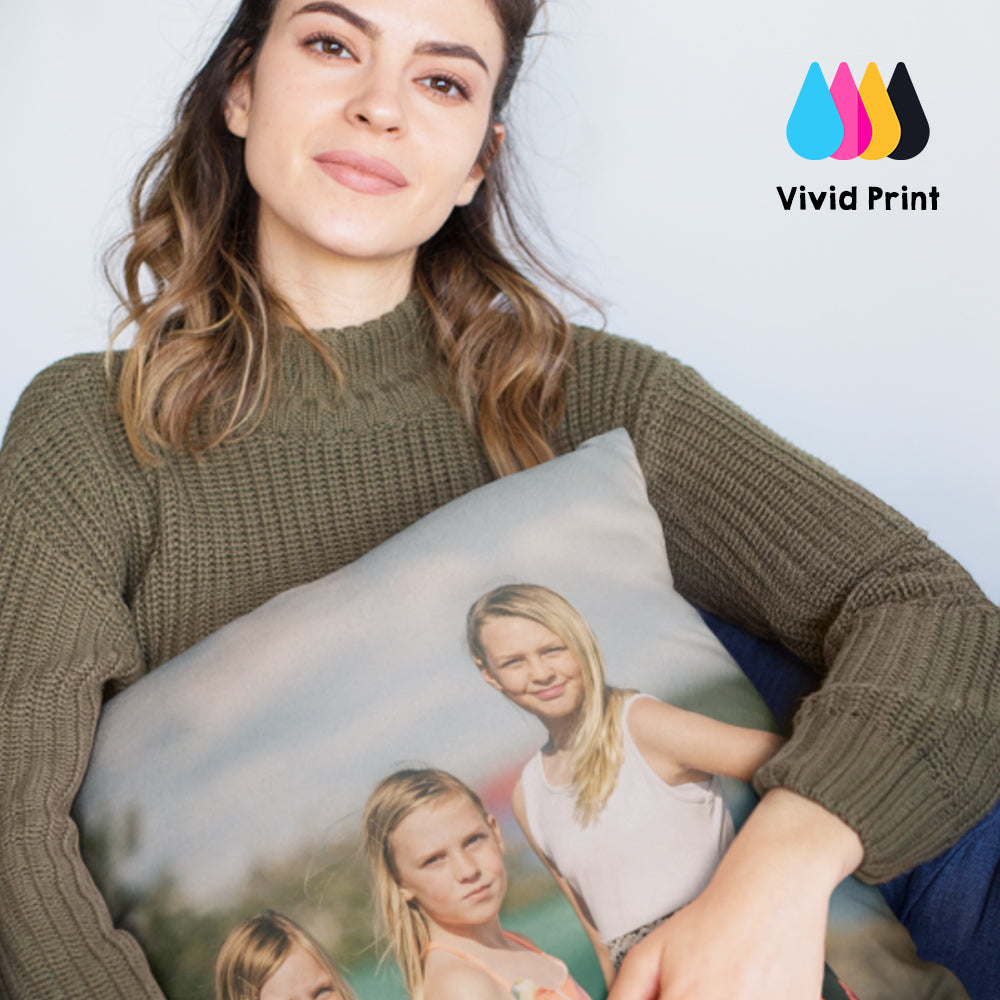 Upload Your Own Photo Custom Made Printed Soft Square Filled Cushion Throw
