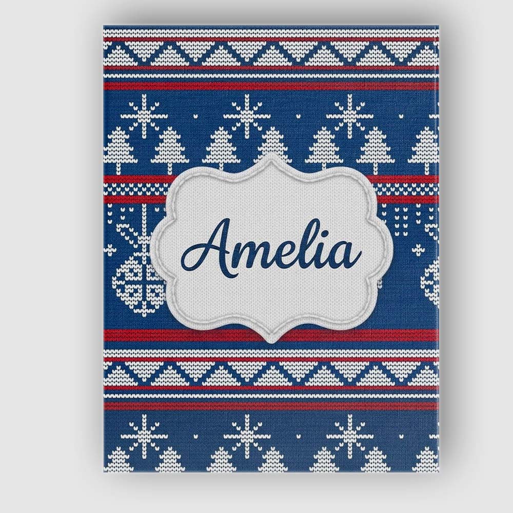 Personalised Name Scandinavian Snowflake Custom Unique Gift Idea Elegant Feature Canvas Wall Art Print Decor Picture Ready to Hang