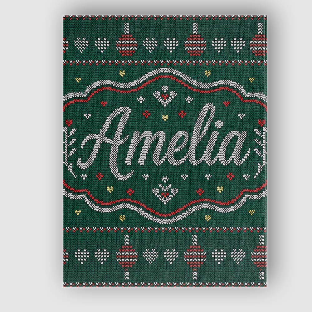 Personalised Name Nordic Ornament Christmas Custom Bespoke Interior Contemporary Canvas Wall Art Print Decor Picture Ready to Hang