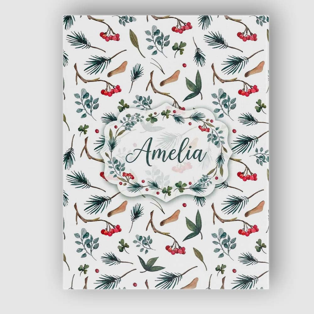 Personalised Name Watercolor Winter Branch Custom Unique Gift Idea Elegant Feature Canvas Wall Art Print Decor Picture Ready to Hang