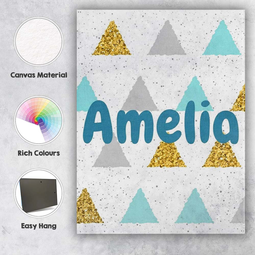 Personalised Name Modern Christmas Tree Custom Unique Gift Idea Elegant Feature Canvas Wall Art Print Decor Picture Ready to Hang