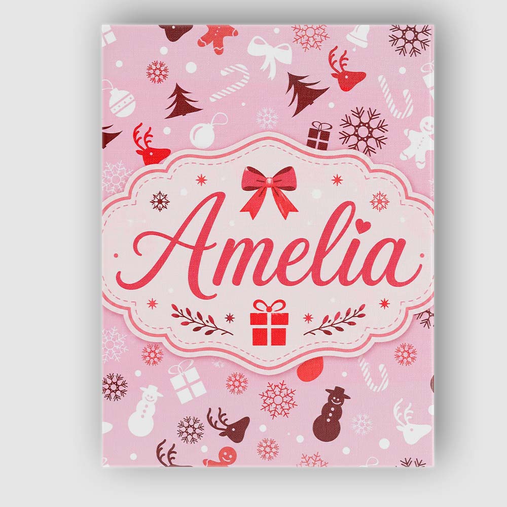 Personalised Name Cute Christmas Snowman Custom Unique Gift Idea Elegant Feature Canvas Wall Art Print Decor Picture Ready to Hang