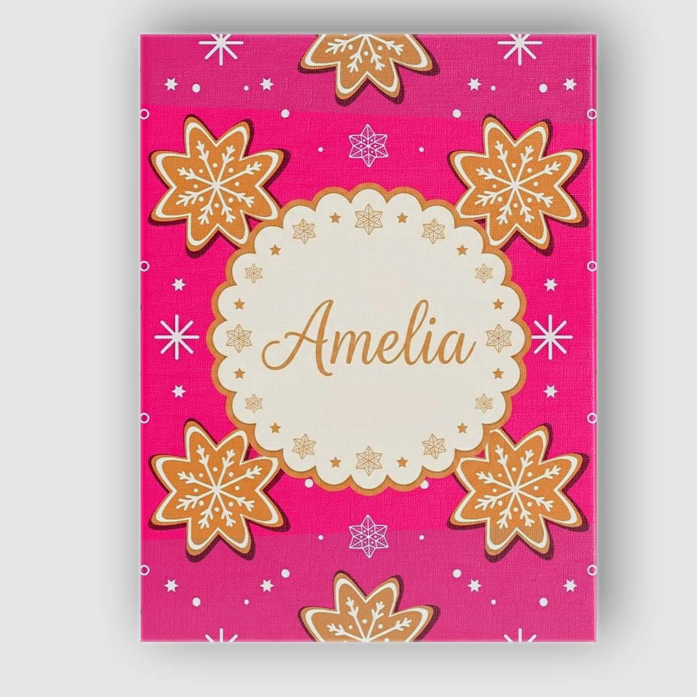 Personalised Name Gingerbread Snowflake Custom Modern Room Accent Elegant Feature Canvas Wall Art Print Decor Picture Ready to Hang