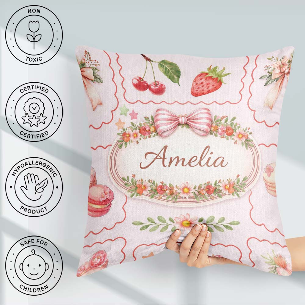 Custom Name Roaring Bear Landscape Seamless Forest Wildlife Bold Square Filled Cushion Throw Pillow Sofa Bed Home Decor Zip Washable UK Made