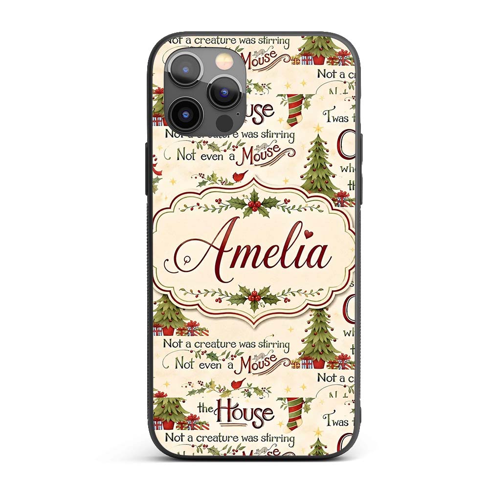 Classic Twas The Night Before Printed Design Custom Name Protective Phone Case Mobile Cover Durable Everyday Smartphone Shock Resistant