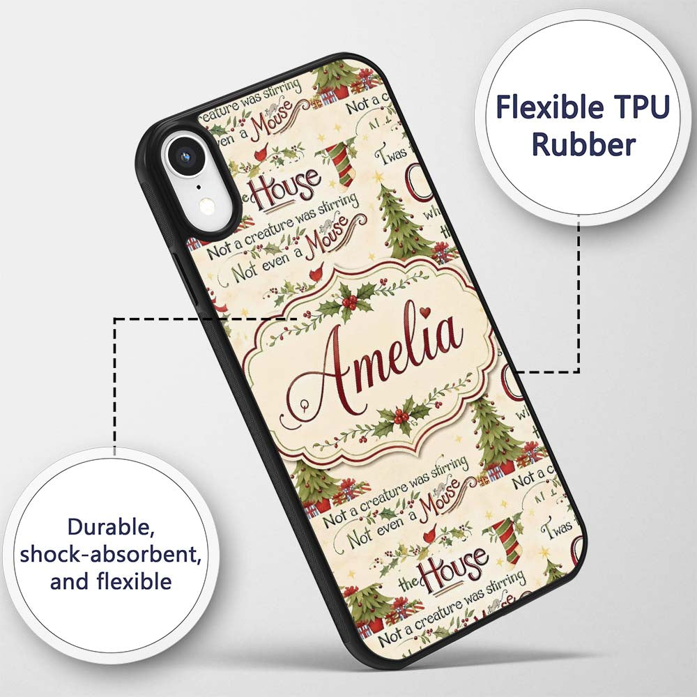 Classic Twas The Night Before Printed Design Custom Name Protective Phone Case Mobile Cover Durable Everyday Smartphone Shock Resistant