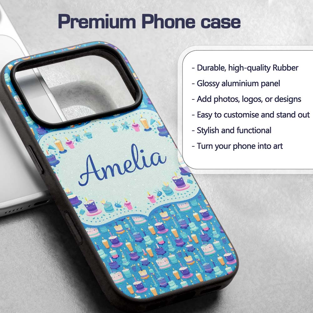 Yellow Floral Cake Seamless Pattern Botanical Custom Name Protective Phone Case Mobile Cover Durable Everyday Smartphone Shock Resistant