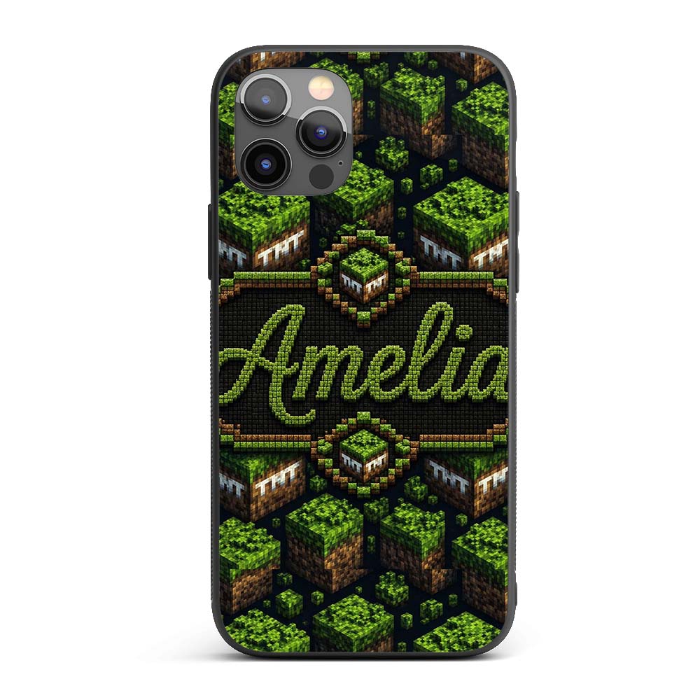 Floating Grass Block Night Landscape Seamless Custom Name Protective Phone Case Mobile Cover Durable Everyday Smartphone Shock Resistant