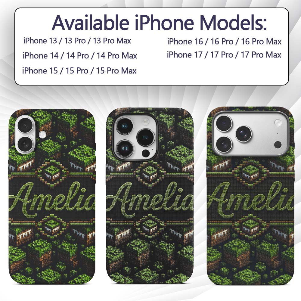 Floating Grass Block Night Landscape Seamless Custom Name Protective Phone Case Mobile Cover Durable Everyday Smartphone Shock Resistant