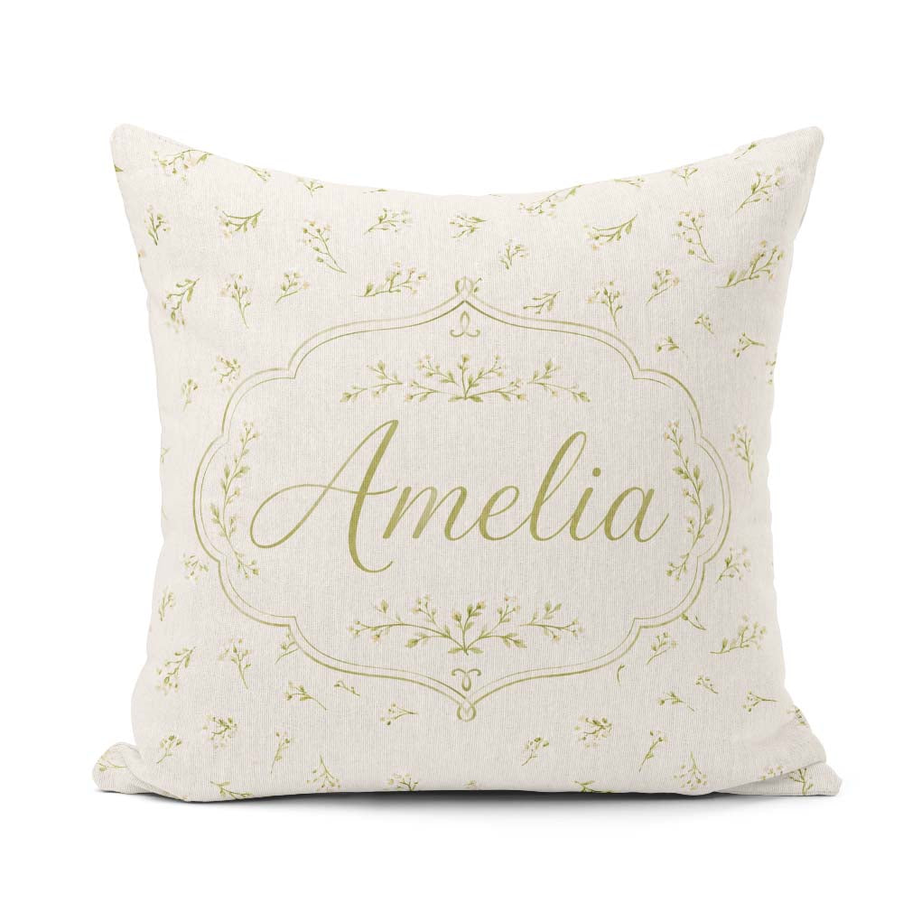 Custom Name Tiny Wildflower Scatter Soft Seamless Pattern Lovely Square Filled Cushion Throw Pillow Sofa Bed Home Decor Zip Washable UK Made