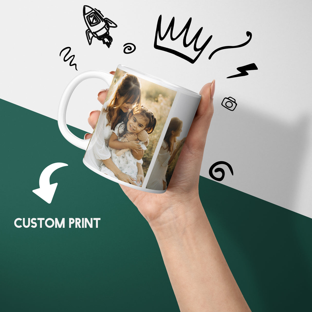 Personalised Upload Your Own Photos Custom Text Coffee Cup Tea Mug Gift Him Her