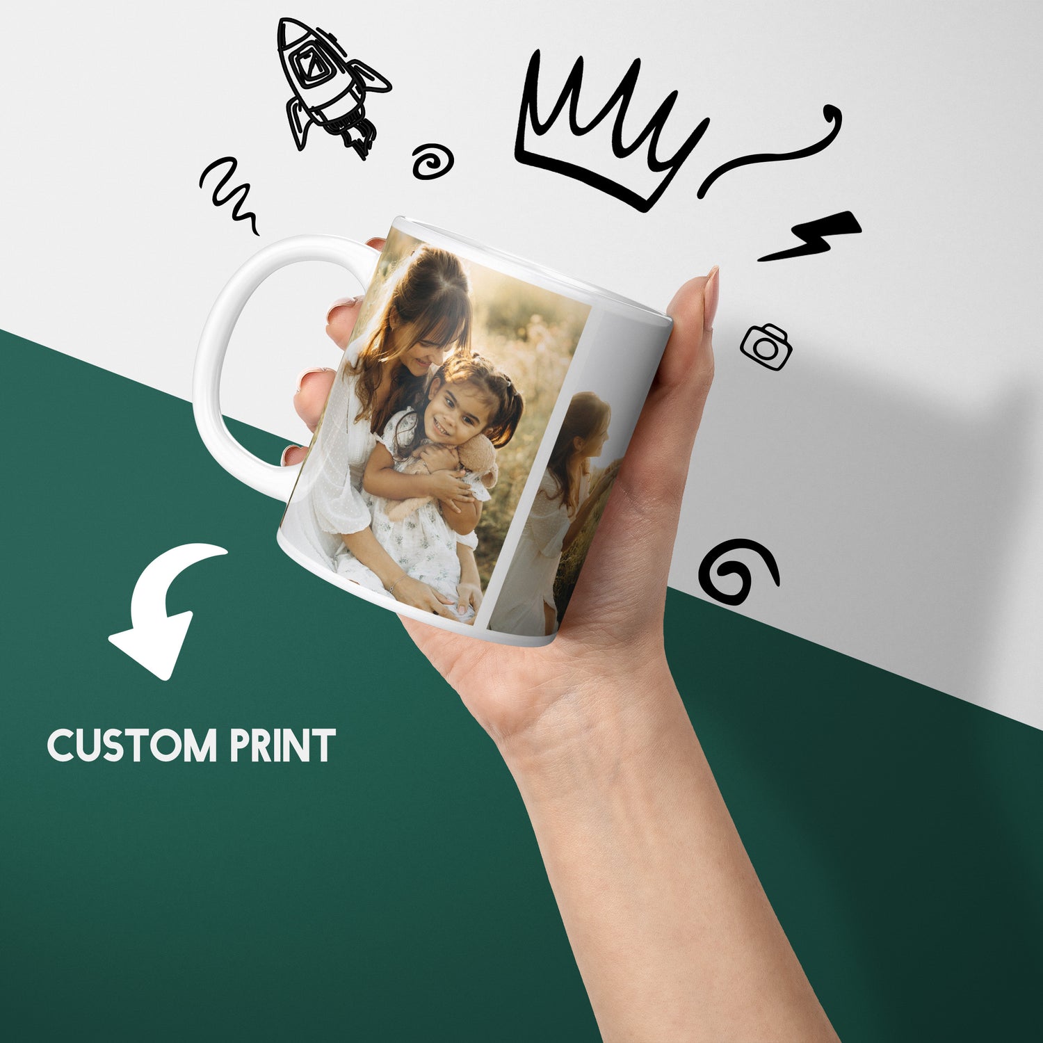 Personalised Upload Your Own Photos Custom Text Coffee Cup Tea Mug Gift Him Her