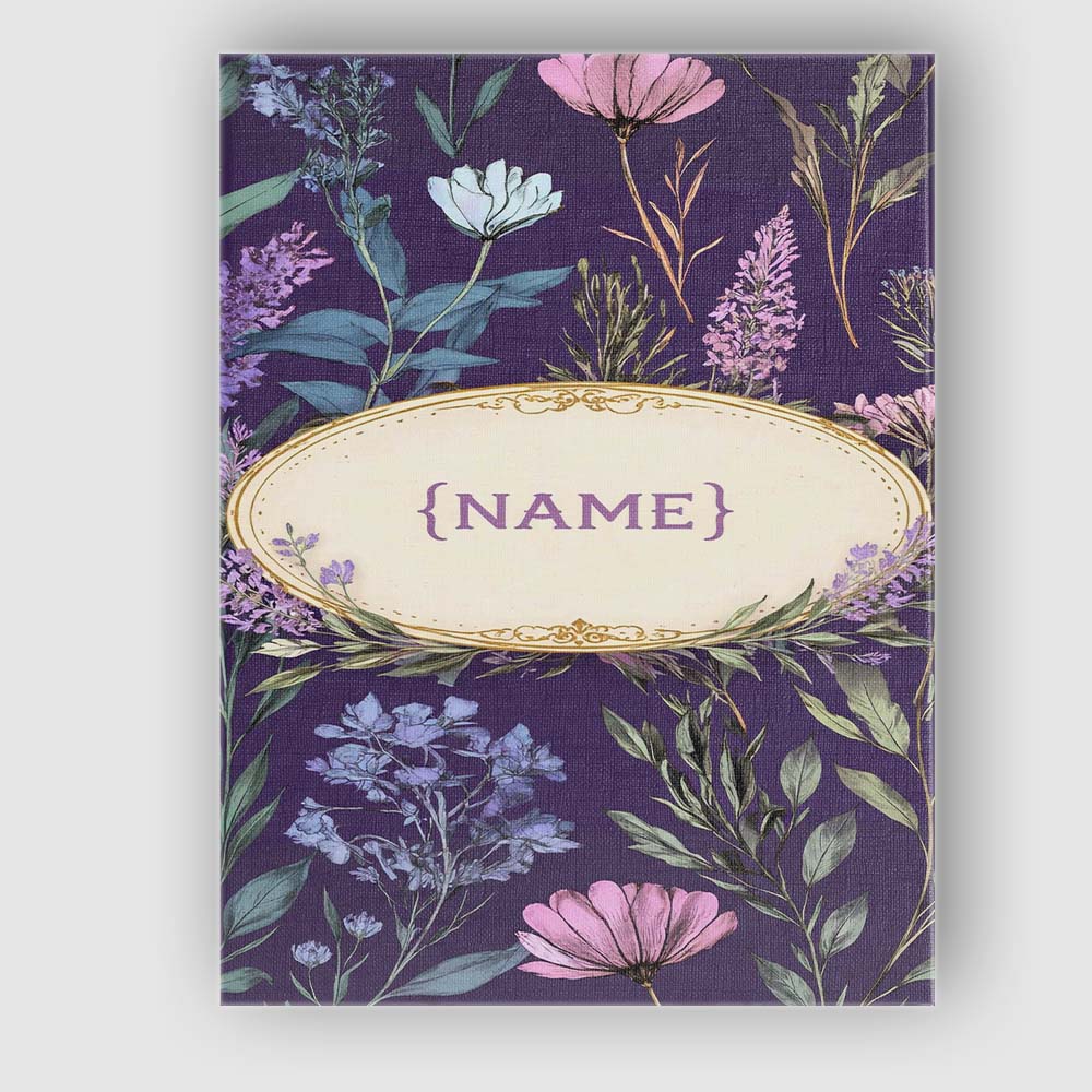 Personalised Name Elegant Tropical Floral Leaves Blue Background Custom Interior Canvas Wall Art Print Decor Picture Ready to Hang