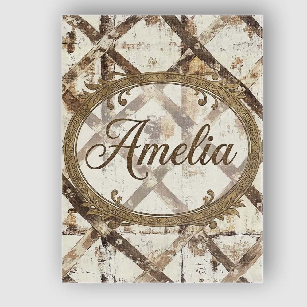 Personalised Name Rustic Distressed Wooden Custom Unique Gift Idea Elegant Feature Canvas Wall Art Print Decor Picture Ready to Hang
