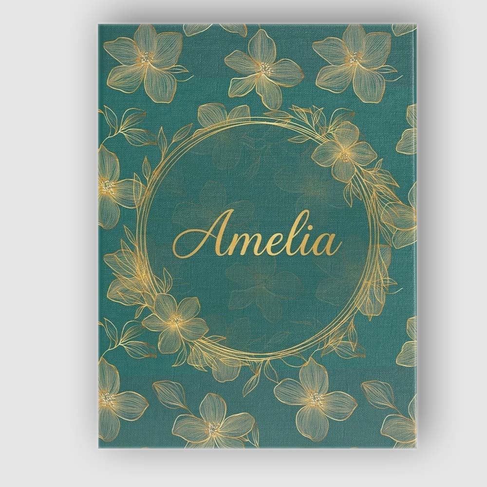 Personalised Name Luxury Teal Background Custom Unique Gift Idea Elegant Feature Canvas Wall Art Print Decor Picture Ready to Hang
