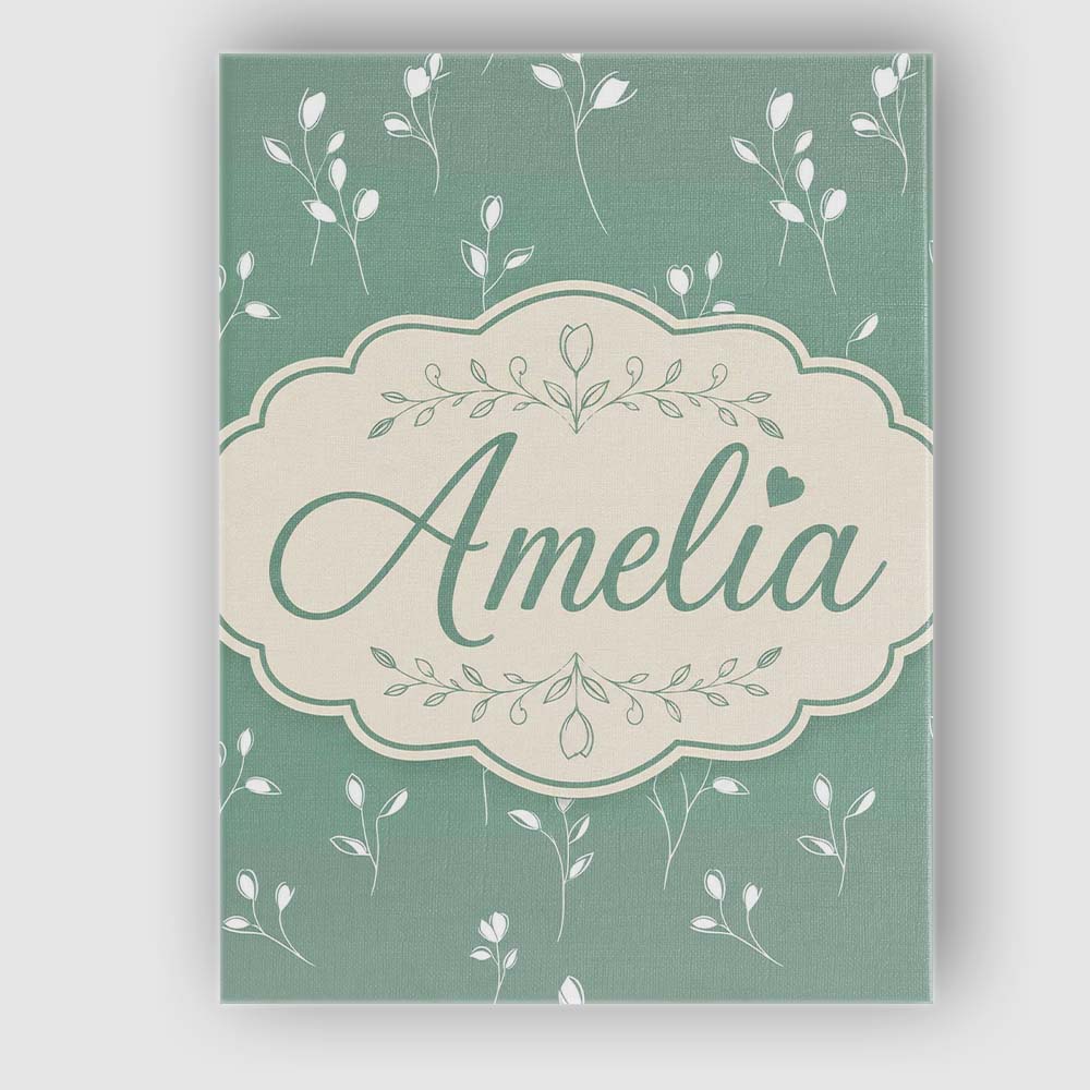 Personalised Name Minimalist Sage Green Custom Modern Room Accent Elegant Feature Canvas Wall Art Print Decor Picture Ready to Hang