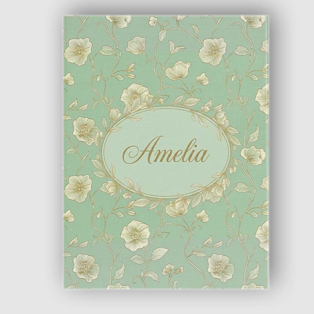 Personalised Name Refined Teal Botanical Custom Unique Gift Idea Elegant Feature Canvas Wall Art Print Decor Picture Ready to Hang
