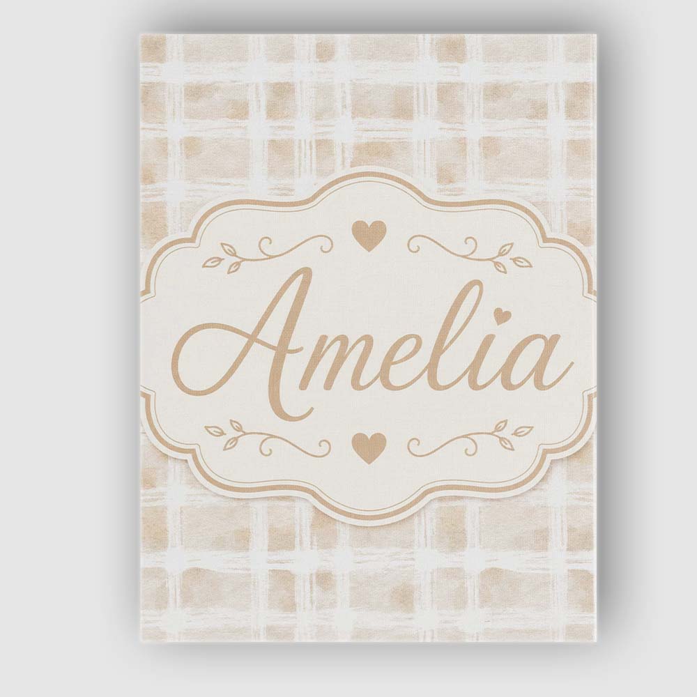 Personalised Name Abstract Neutral Watercolor Custom Unique Gift Idea Modern Room Accent Canvas Wall Art Print Decor Picture Ready to Hang