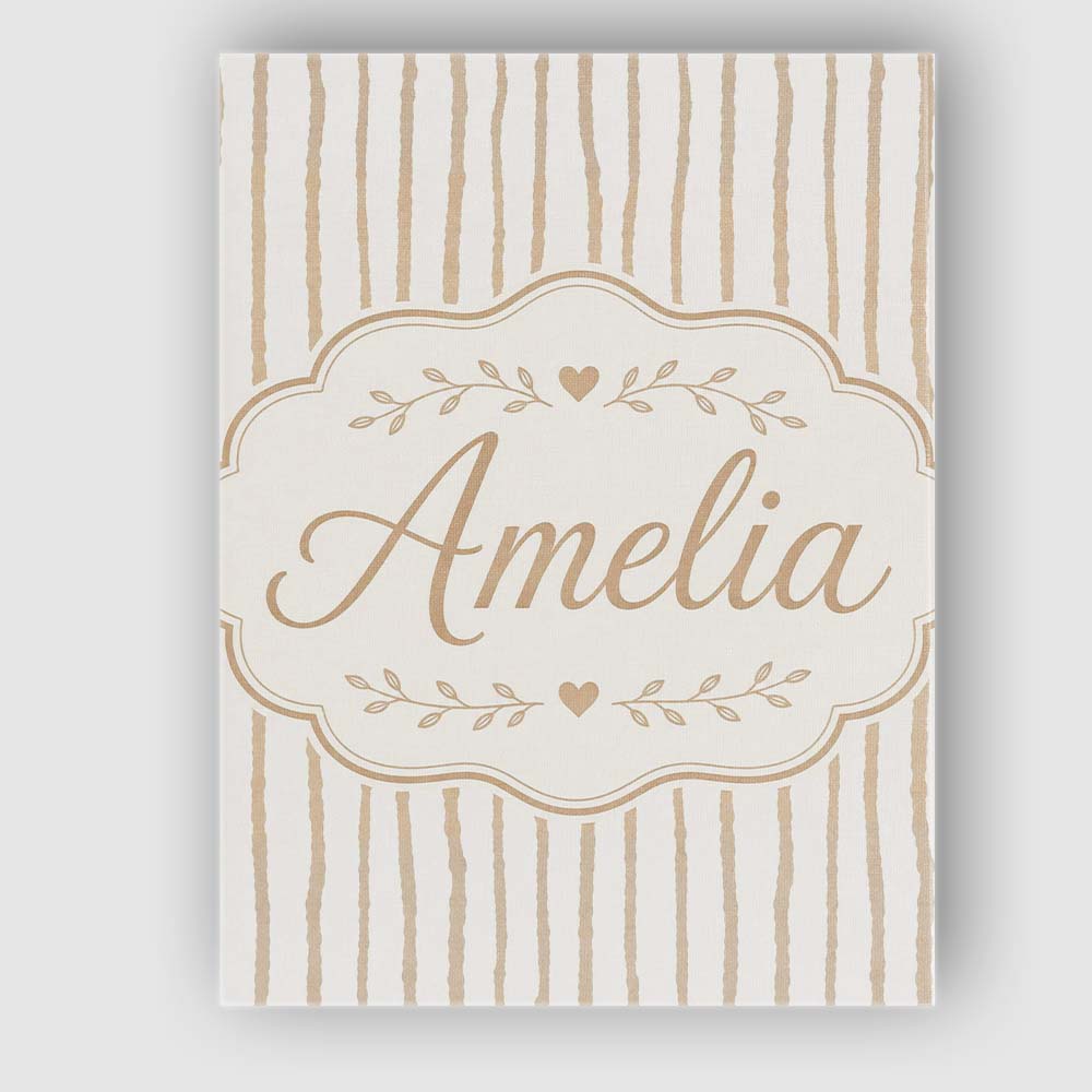 Personalised Name Vertical Wavy Stripe Custom Modern Room Accent Elegant Feature Canvas Wall Art Print Decor Picture Ready to Hang