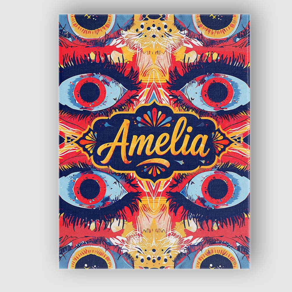 Personalised Name Bold Symmetrical Eye Custom Modern Room Accent Elegant Feature Canvas Wall Art Print Decor Picture Ready to Hang