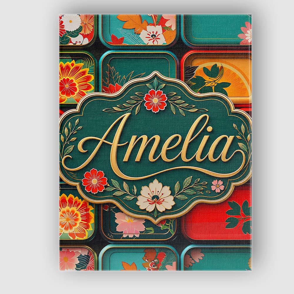 Personalised Name Japanese Floral Bento Box Custom Bespoke Interior Contemporary Canvas Wall Art Print Decor Picture Ready to Hang
