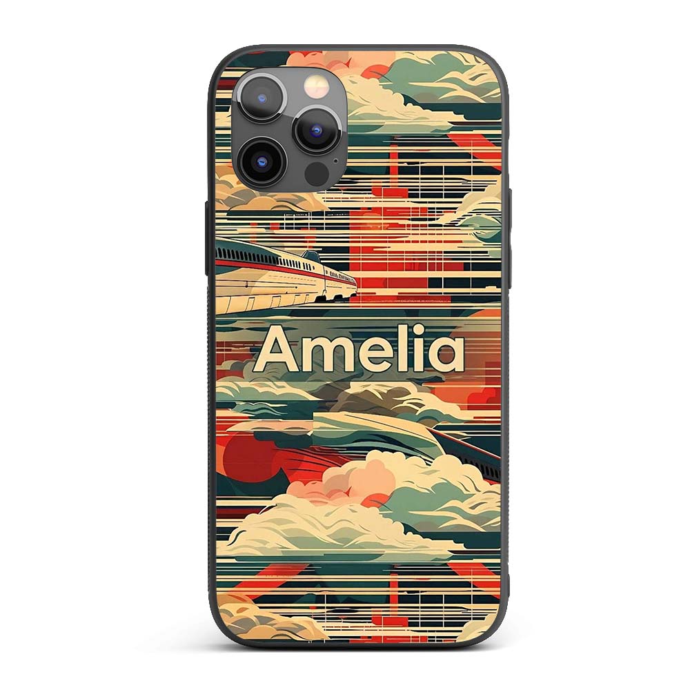 Modern High Speed Train with Decorative Design Custom Name Protective Phone Case Mobile Cover Durable Everyday Smartphone Shock Resistant