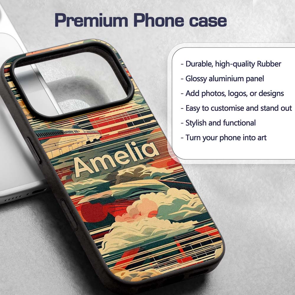 Modern High Speed Train with Decorative Design Custom Name Protective Phone Case Mobile Cover Durable Everyday Smartphone Shock Resistant