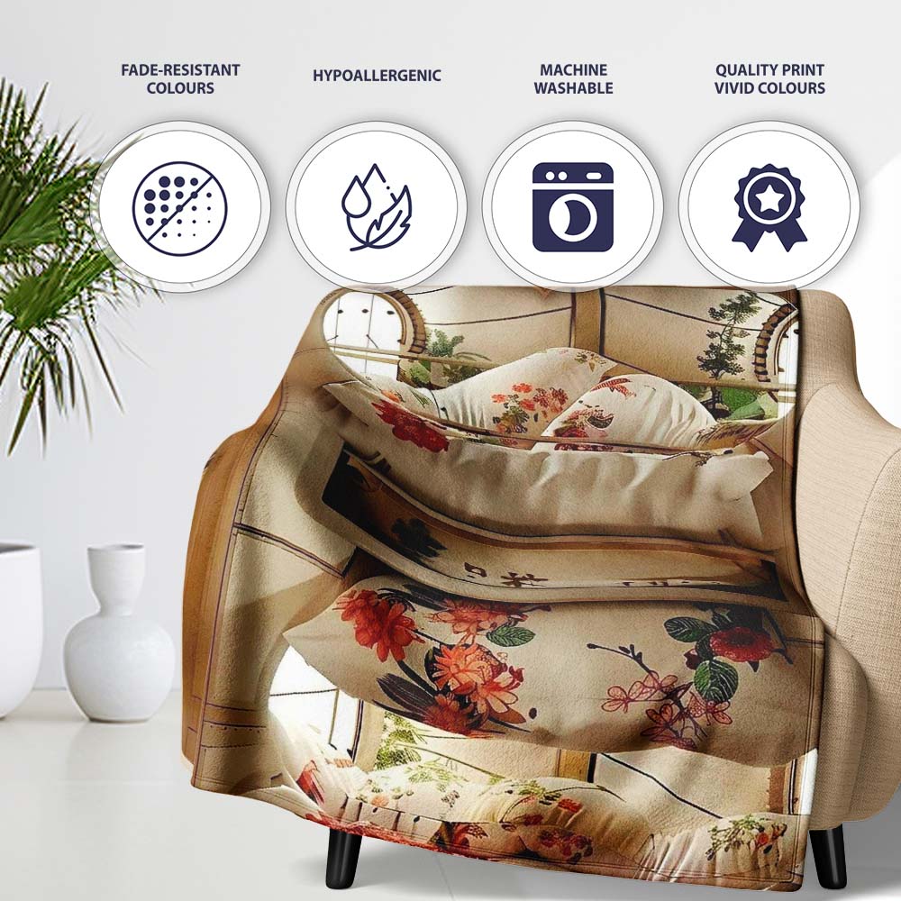 Luxury Capsule Bed Pods with Floral Bedding and Soft Lighting Design Personalised Custom Name Super Soft Fleece Blanket Bed Sofa Throw