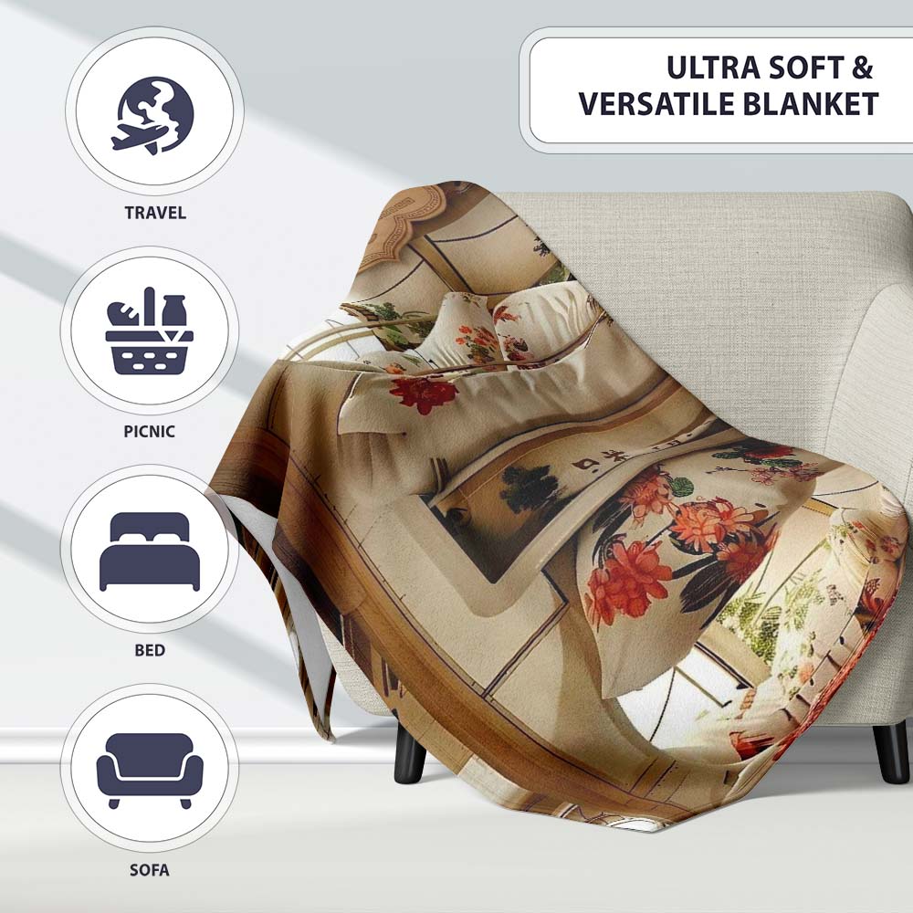 Luxury Capsule Bed Pods with Floral Bedding and Soft Lighting Design Personalised Custom Name Super Soft Fleece Blanket Bed Sofa Throw