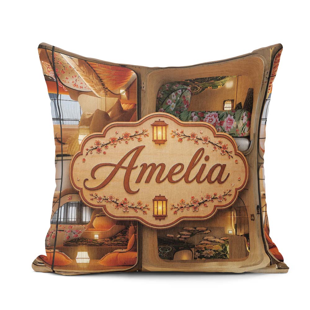 Custom Name Capsule Living Pods Decorative Contemporary Japanese Square Filled Cushion Throw Pillow Sofa Bed Home Decor Zip Washable UK Made
