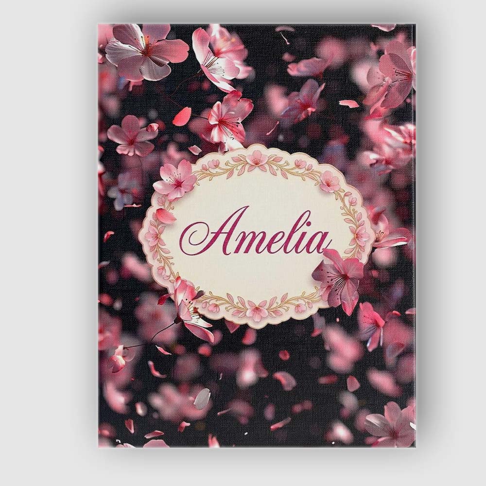 Personalised Name Delicate Sakura Blossoms Custom Unique Gift Idea Elegant Feature Canvas Wall Art Print Decor Picture Ready to Hang