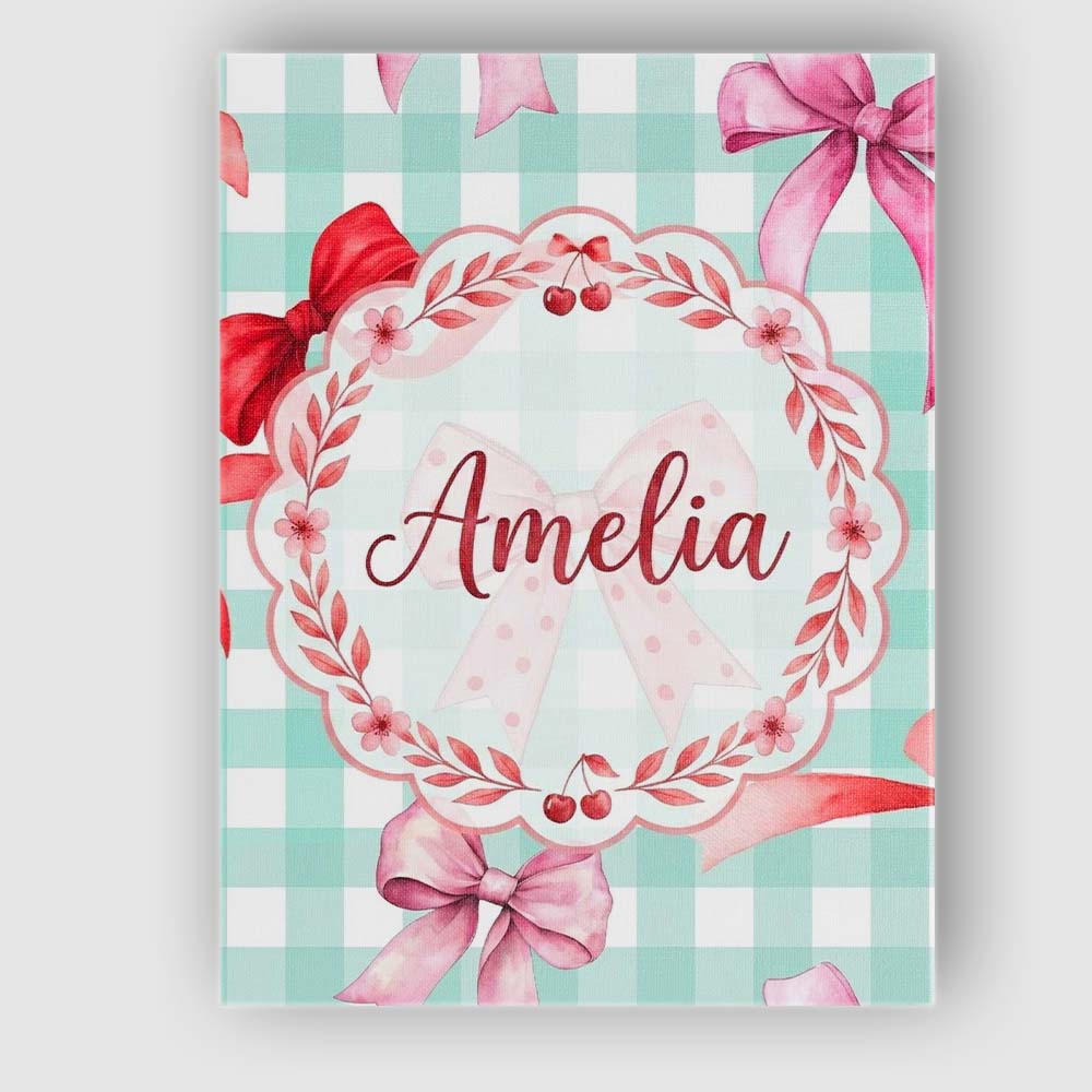 Personalised Name Watercolor Red and Pink Custom Unique Gift Idea Elegant Feature Canvas Wall Art Print Decor Picture Ready to Hang