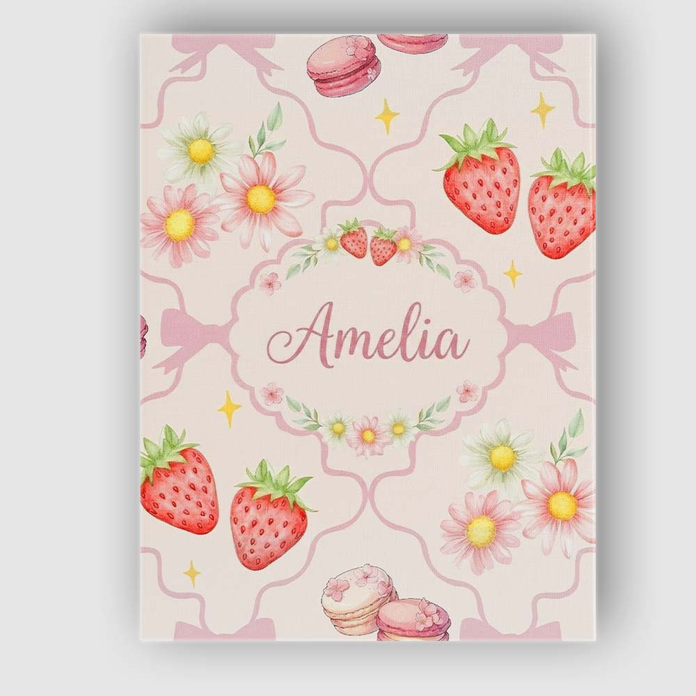 Personalised Name Cute Watercolor Cherry Custom Unique Gift Idea Elegant Feature Canvas Wall Art Print Decor Picture Ready to Hang