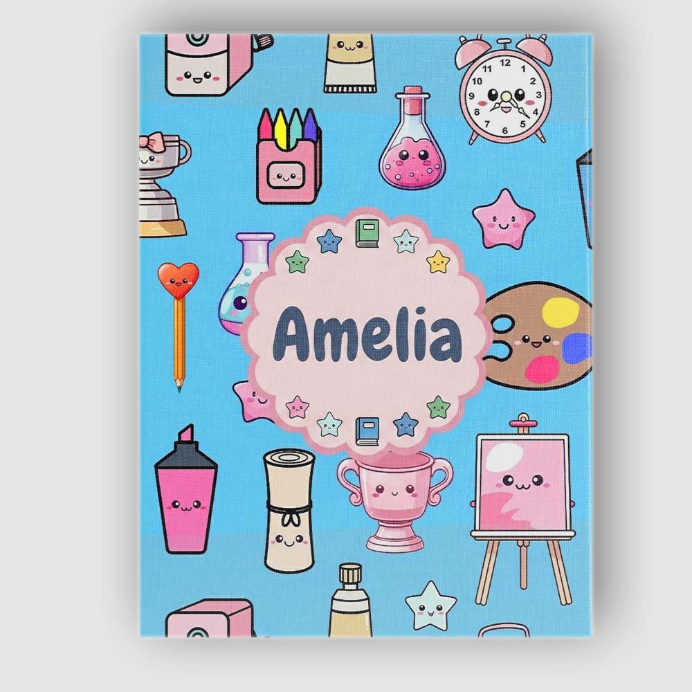 Personalised Name Cute Kawaii Graduate Boy Custom Unique Gift Idea Elegant Feature Canvas Wall Art Print Decor Picture Ready to Hang